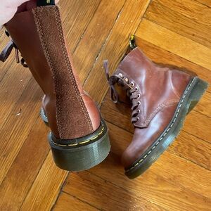 Dr. Martens Pascal Soap Stone brown boots with copper accents